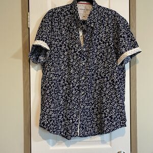 Mens Shirt XL Urban Modern Floral Office-Evening Effortless Style Weekend Ready